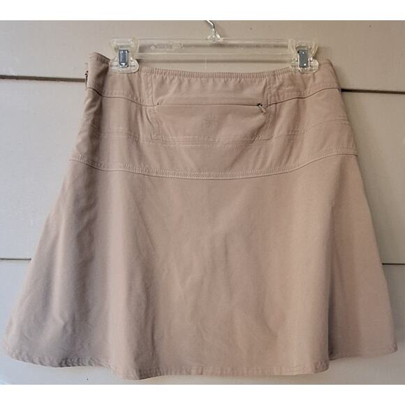ATHLETA Tan Skort Tennis Mini Skirt Pickle Ball Pocket Athleisure Stretch Sz 6 - Picture 4 of 8